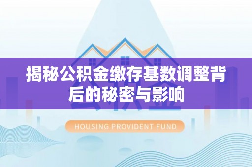天峻揭秘公积金缴存基数调整背后的秘密与影响