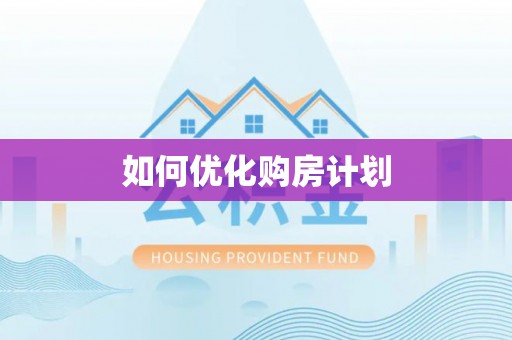 天峻如何优化购房计划