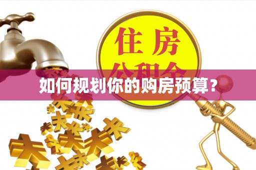 天峻如何规划你的购房预算？
