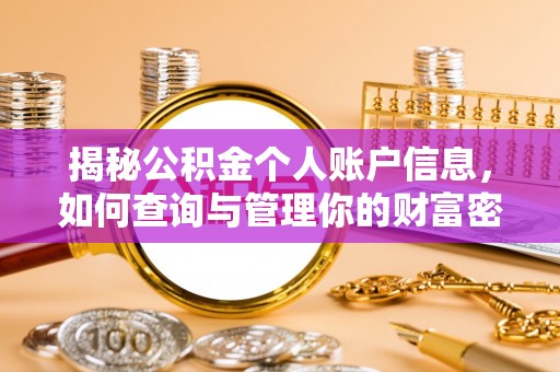 天峻揭秘公积金个人账户信息，如何查询与管理你的财富密码