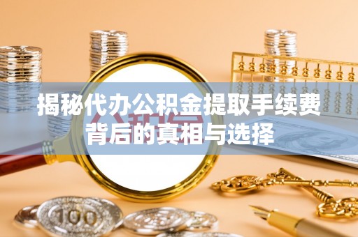 天峻揭秘代办公积金提取手续费背后的真相与选择