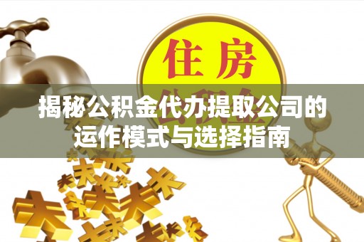 天峻揭秘公积金代办提取公司的运作模式与选择指南