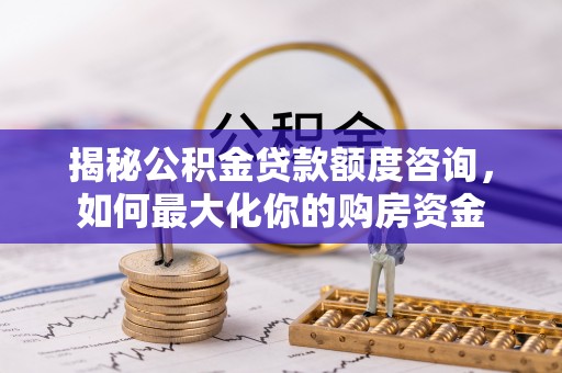 天峻揭秘公积金贷款额度咨询，如何最大化你的购房资金