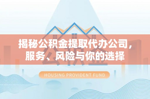 天峻揭秘公积金提取代办公司，服务、风险与你的选择