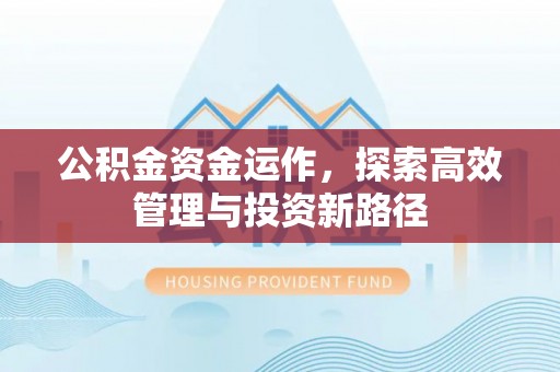 天峻公积金资金运作，探索高效管理与投资新路径
